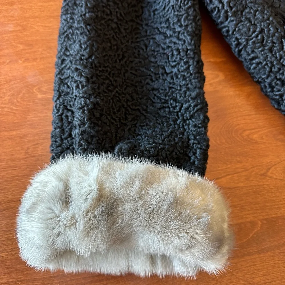 Exquisite Persian Lamb/Mink trim Coat 1950s - Picture 11 of 11